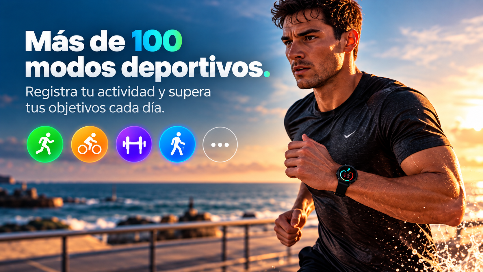 Más de 100 modos deportivos: registra tu actividad y supera tus objetivos cada día